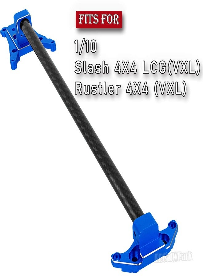 BRCatWPark Carbon Fibre Chassis Brace Upgrades Part for 1/10 Rustler 4WD (VXL)/Slash 4X4 LCG(VXL),RC Aluminum Chassis Brace Kit Hops Up, Replace Part#6730,Navy Blue - Image 2